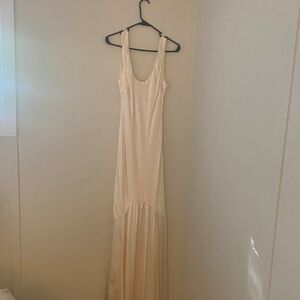 Lulu's Cream Sleeveless Maxi Dress
